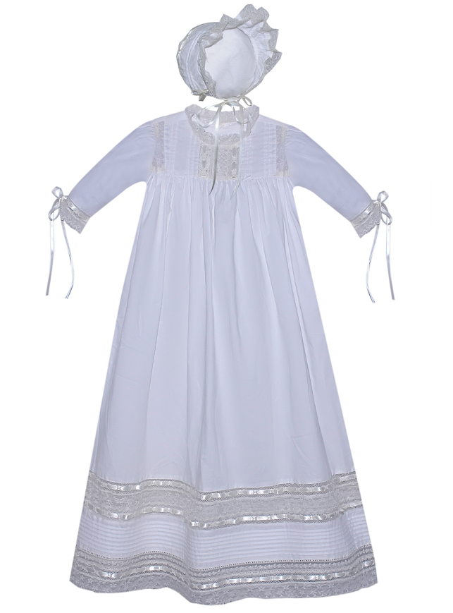 Antique White Kennedy Christening Gown Set | Posh Tots Children's Boutique